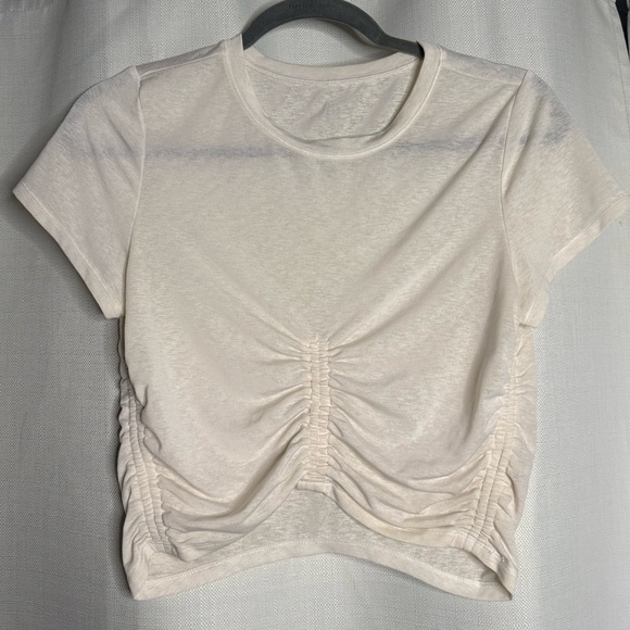 Free People Movement Ivory White Short Sleeve Crop Top - Picture 7 of 7